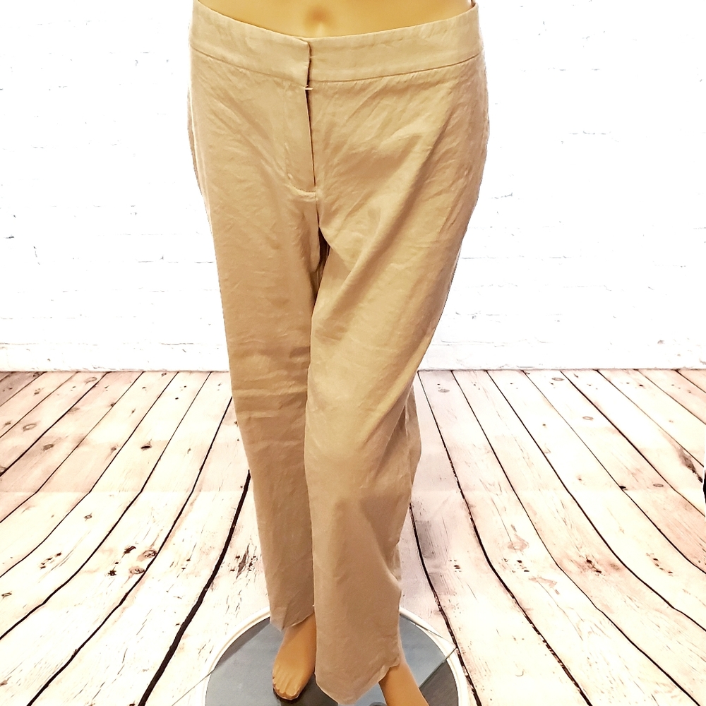 Tahari Khaki Linen Pants